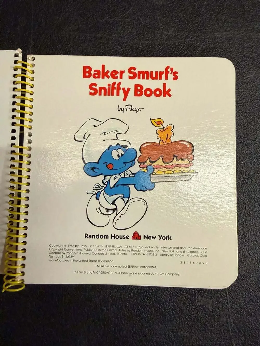 Baker Smurf's Sniffy Book by Peyo